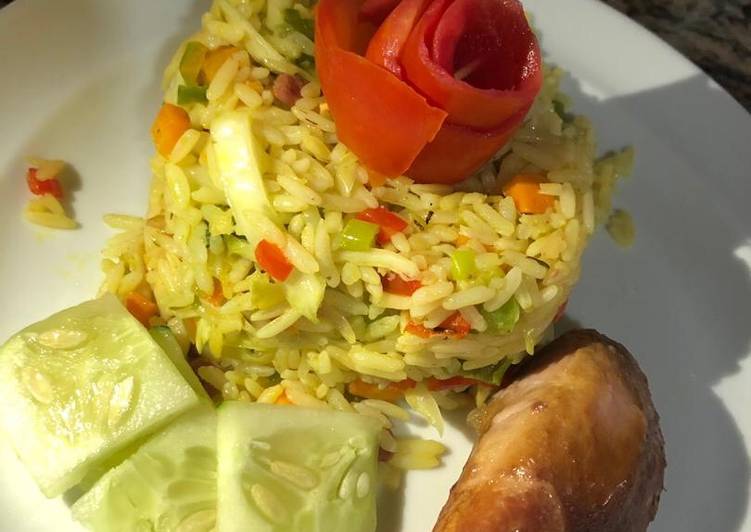 Recipe of Homemade Fried rice and chicken