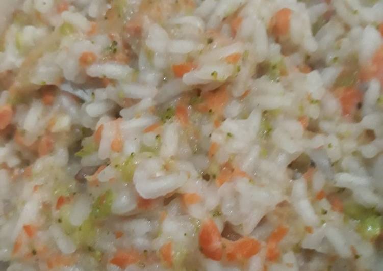 Cara buat Nasi Tim Salmon Brokoli yang nikmat Untuk Jualan