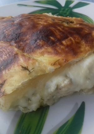 Kapros-túros (húsos) pite recept fotója