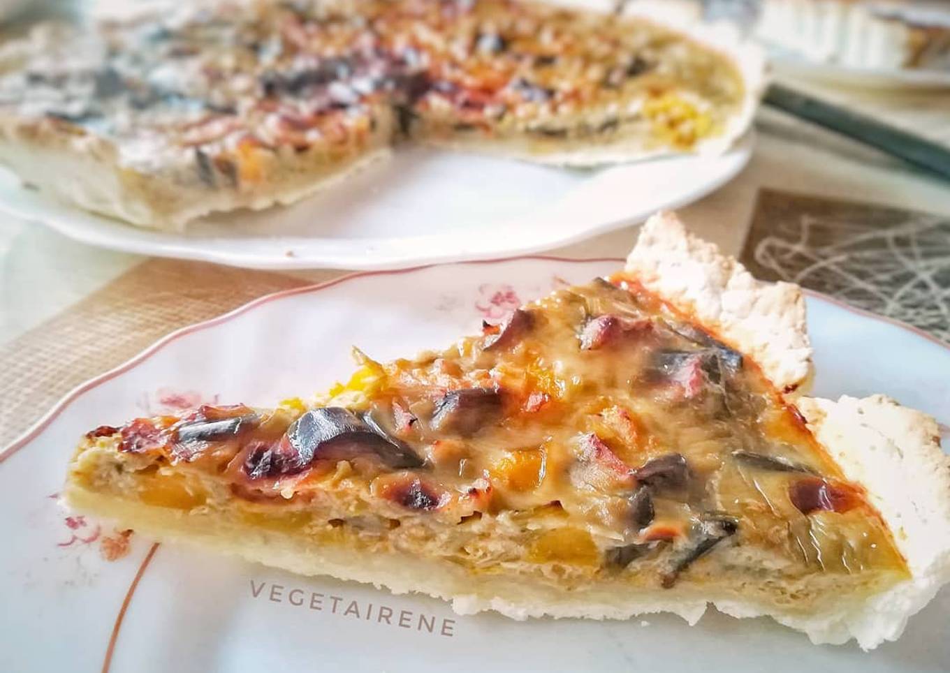 Quiche de berenjena y puerro (vegana y sin gluten)