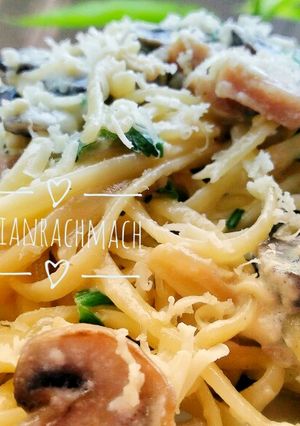 Foto resep Fettuccinie carbonara with telur ayam kate