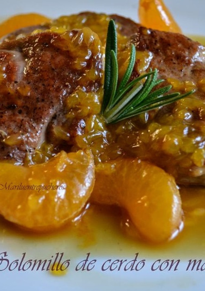 Una foto de Solomillo de cerdo con mandarinas