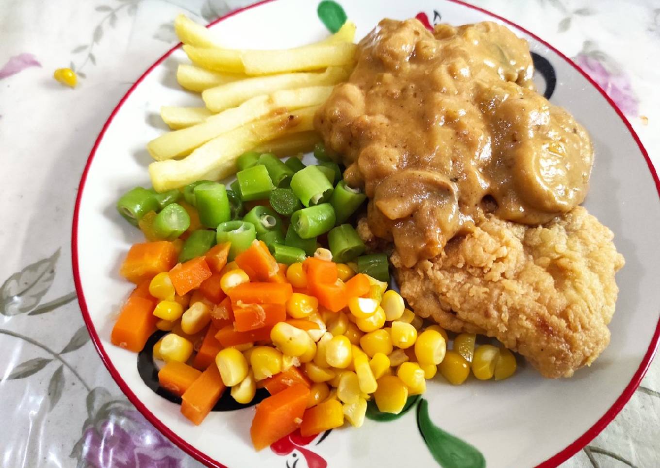 60. Chicken Steak w/ Mushroom Sauce