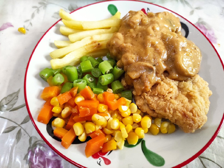 Cara Buat 60. Chicken Steak w/ Mushroom Sauce Bunda Pasti Bisa