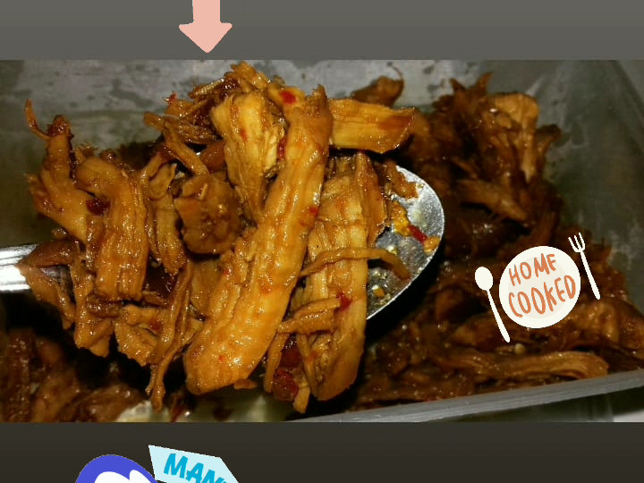 Cara Gampang Menyiapkan Ayam suwir kecap pedas manis Anti Gagal