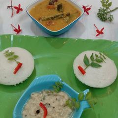 A picture of South Indian food.