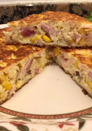 Foto principal de Tortilla de maíz con queso y beicon