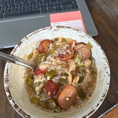 A picture of Rhonda’s Chicken and Sausage Gumbo.