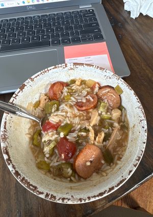 A picture of Rhonda’s Chicken and Sausage Gumbo.