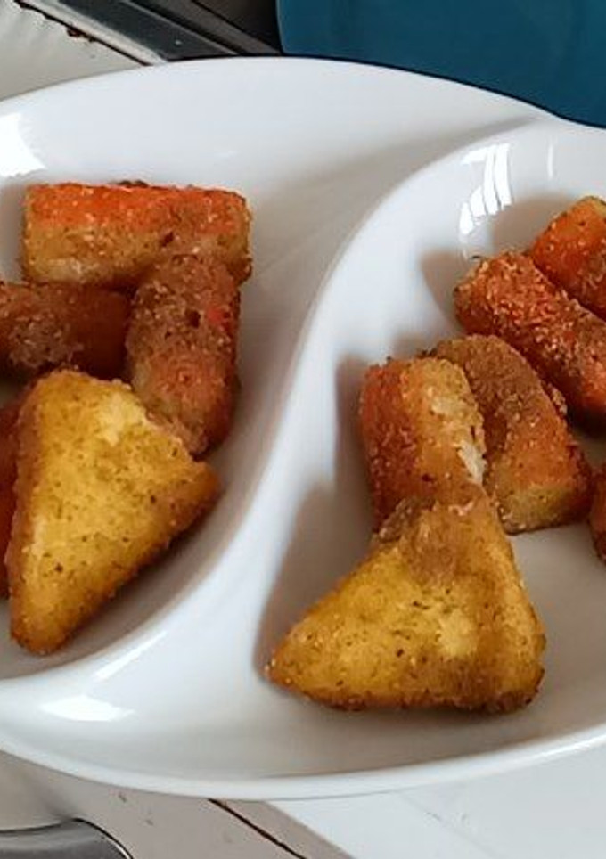 Una foto de Quesitos y palitos de cangrejo empanados
