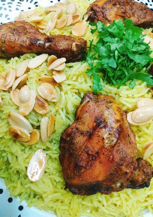 صورة لوصفة دجاج تندوري مع أرز بالزعفران