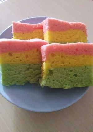 Foto resep Bolu kukus 3 warna