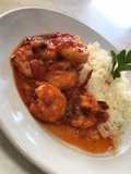 Shrimp with Red Sauce and Pilaf