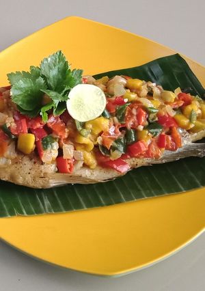 Foto resep Ikan dengan Mangga Salsa