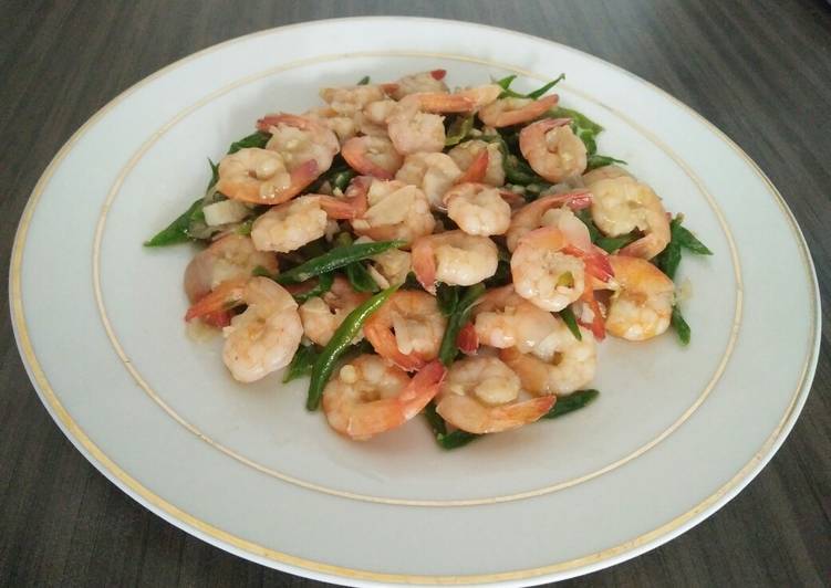 Resep Udang cabe ijo, Enak