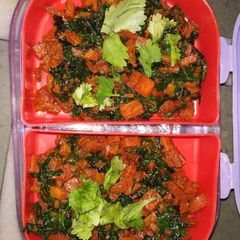 A picture of Carrot Methi Sabji with Roti.
