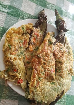 Foto resep Terong Dadar Teri Nasi