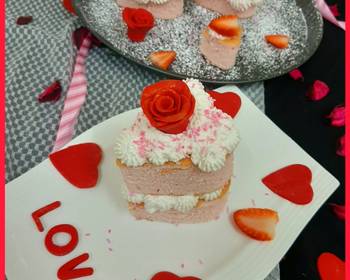 Update, Make Recipe Mini Heart shape cakes with Buenos filling frosting hearts Delicious Simple