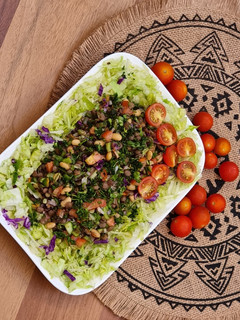صورة لوصفة سلطة العدس والخضار