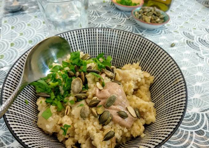 Porridge de millet à l'artichaut