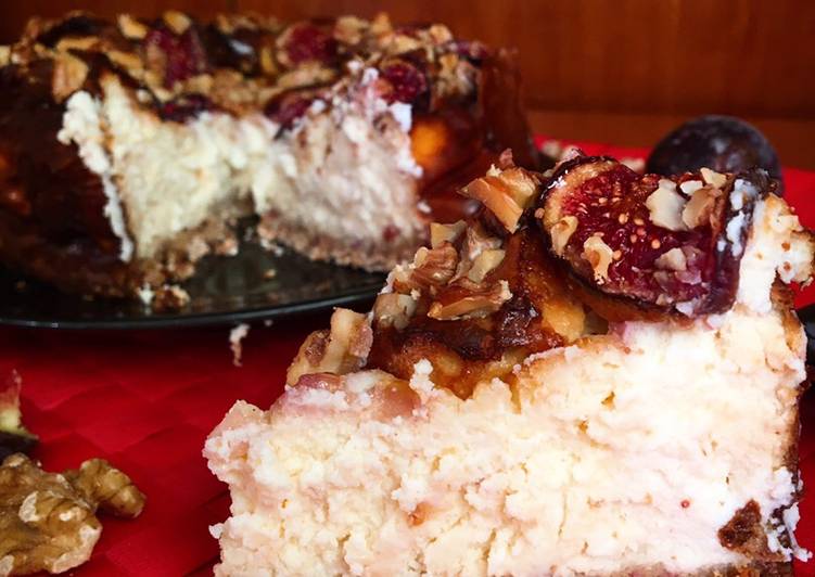 Cheesecake de cabra, higos y nueces
