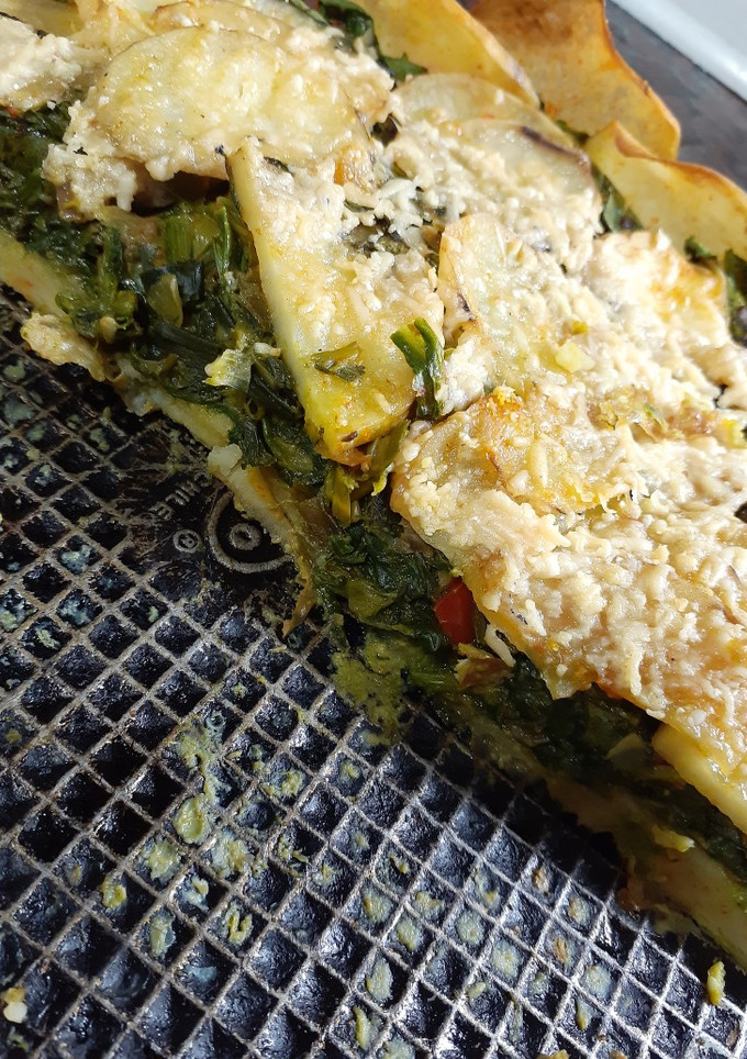 Una foto de Tarta sin harina - tarta de espinaca con base de papa