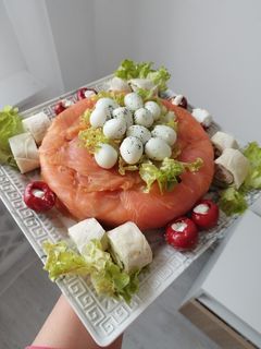 Une photo de Gâteau de riz saumon fumé