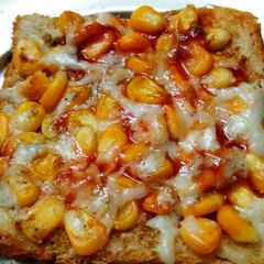 A picture of Open Corn Bread Sandwich.