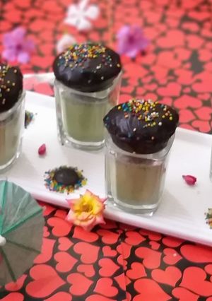 A picture of Chocolate Golgappa with Paan Shots.