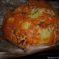 Potato loaf with cheddar cheese, rosemary and garlic A picture of Potato loaf with cheddar cheese, rosemary and garlic.