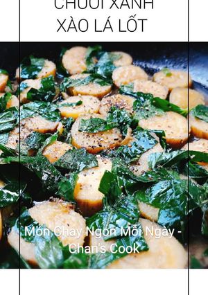 Hình của món Chuối xanh kho lá lốt chay.
