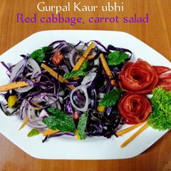A picture of Red cabbage, carrot salad 🥗🧅.