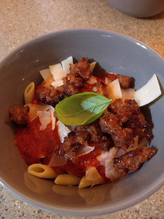 A picture of Blazing Garlic Mango Habanero Penne Pasta.