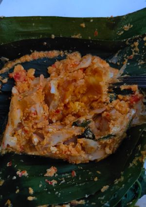Foto resep Botok telur asin plus jamur