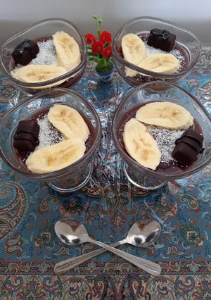 عکسی از دستور پودینگ شکلاتی