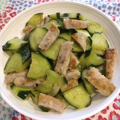 Cucumber Sautted with Minced Fish A picture of Cucumber Sautted with Minced Fish.