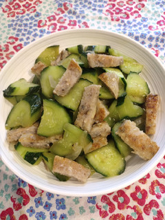 A picture of Cucumber Sautted with Minced Fish.