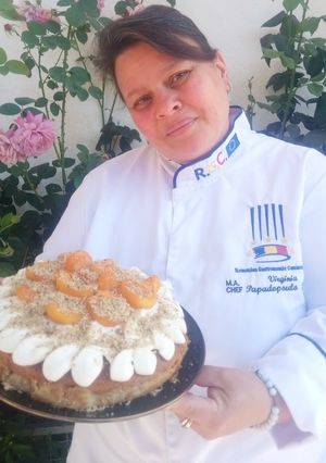 O poză a rețetei Prăjitură cu nucă și caise.