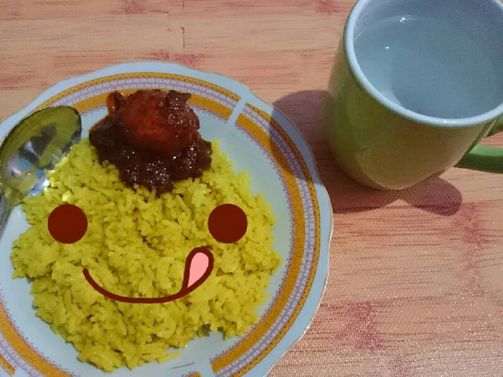 Cara Sederhana Membikin Resep  Nasi Kuning Rice Cooker (Simple Banget) yang Enak Banget, Enak Banget