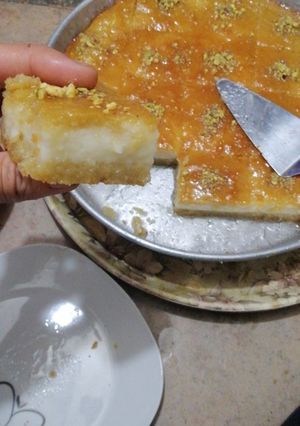صورة لوصفة هريسة محشية بالقشطة المنزلية
