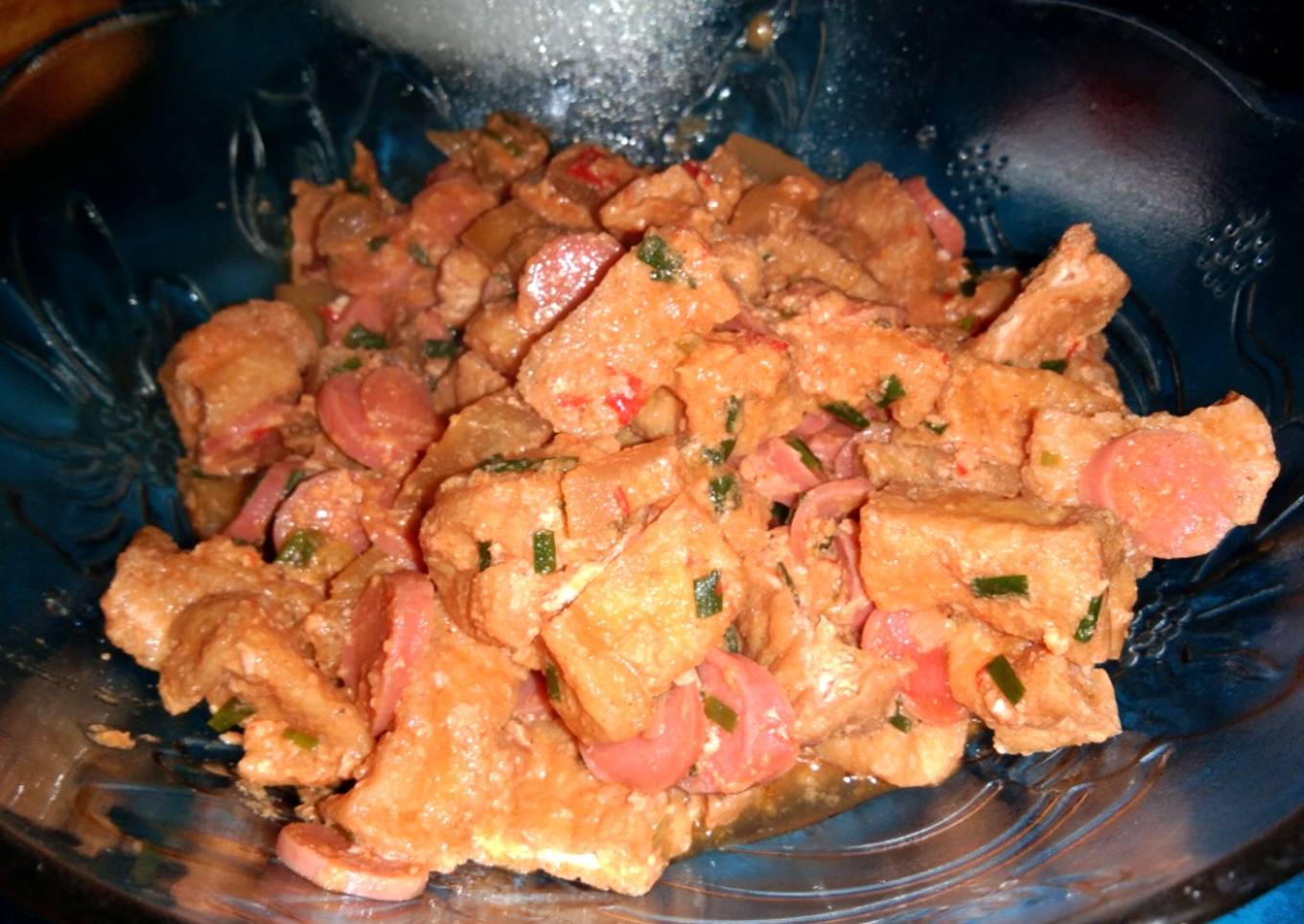 Tahu campur cecek sosis
