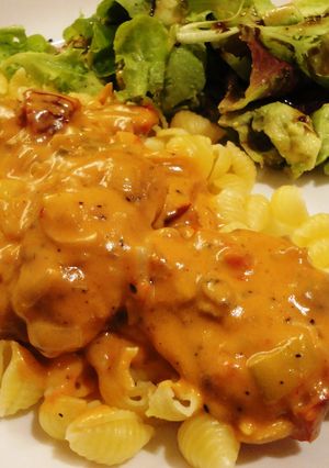 A picture of Chicken with Sun-dried Tomato Basil Sauce.