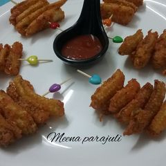 Samak aata and baby corn fritters A picture of Samak aata and baby corn fritters.
