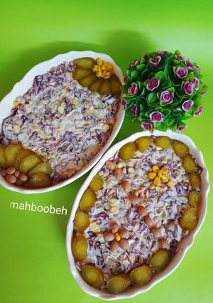عکسی از دستور سالاد کلم بنفش و لوبیا چیتی 😇