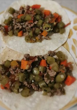 Una foto de Picadillo de vainica y zanahoria