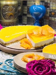 عکسی از دستور چيز کیک انبه
