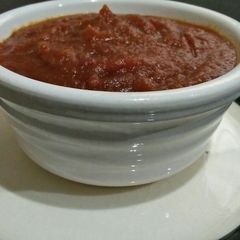 A picture of Homemade chilli garlic tomato ketchup🍅.