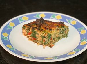 Una foto de Quiche de salmón y espinaca