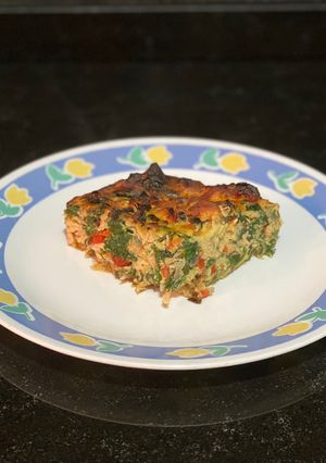 Una foto de Quiche de salmón y espinaca