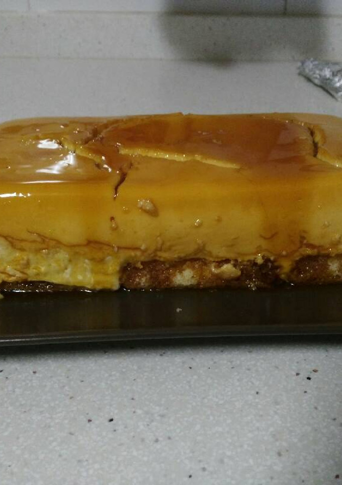 Una foto de Pudding de queso y sobaos